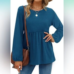 Womens teal peplum top